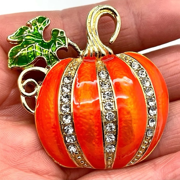 Pumpkin brooch Pumpkin pin - Picture 3 of 7